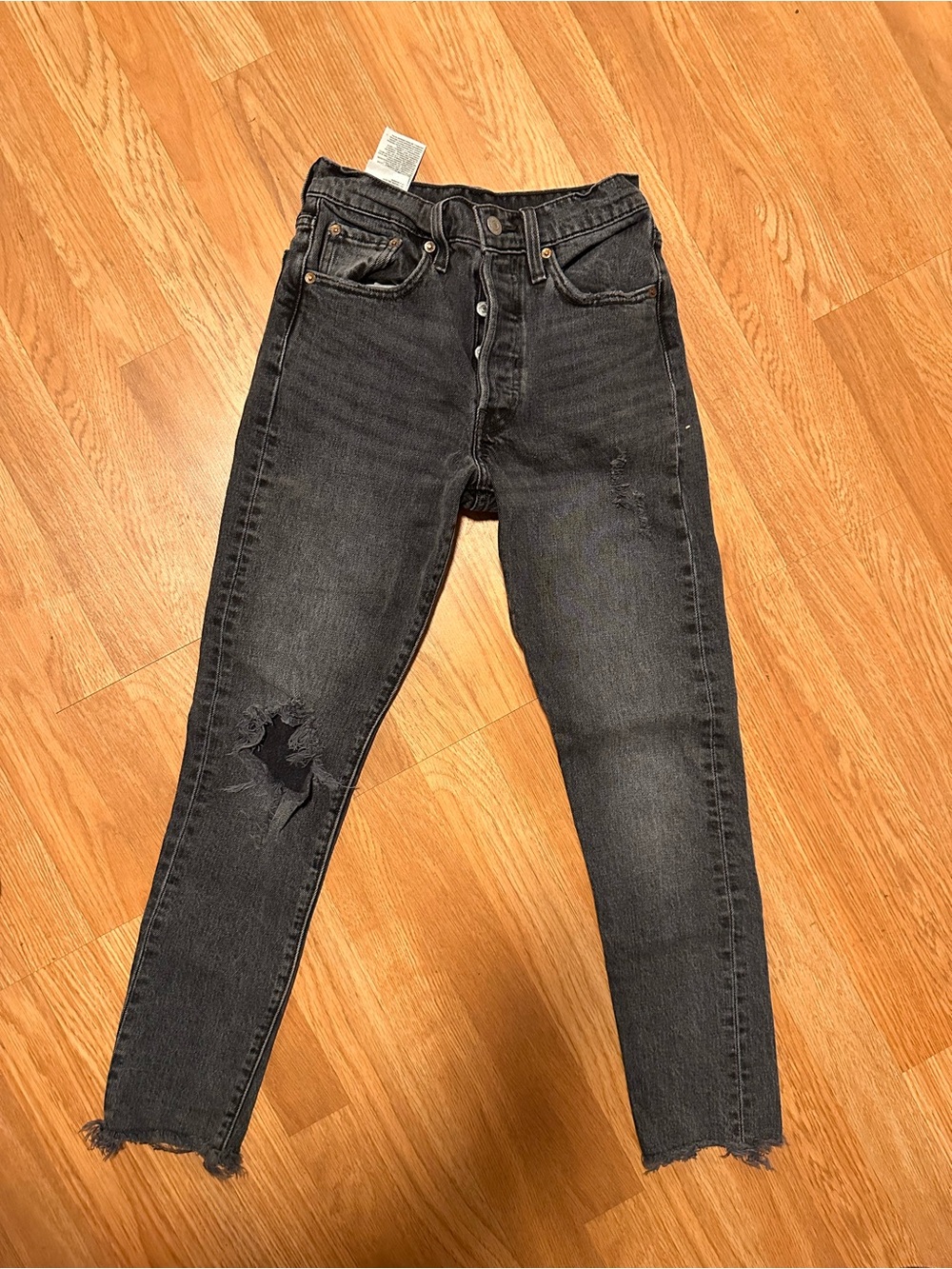 Levi's Black Skinny Distressed High-Rise Jeans